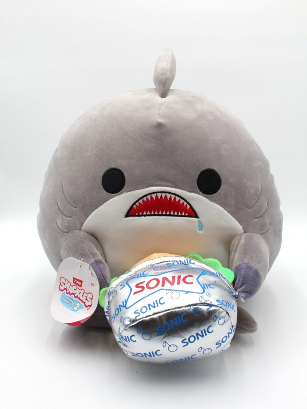 Snackles Series 2 16” Squishy Plush Stuffed Toy William the Shark Sonic Burger